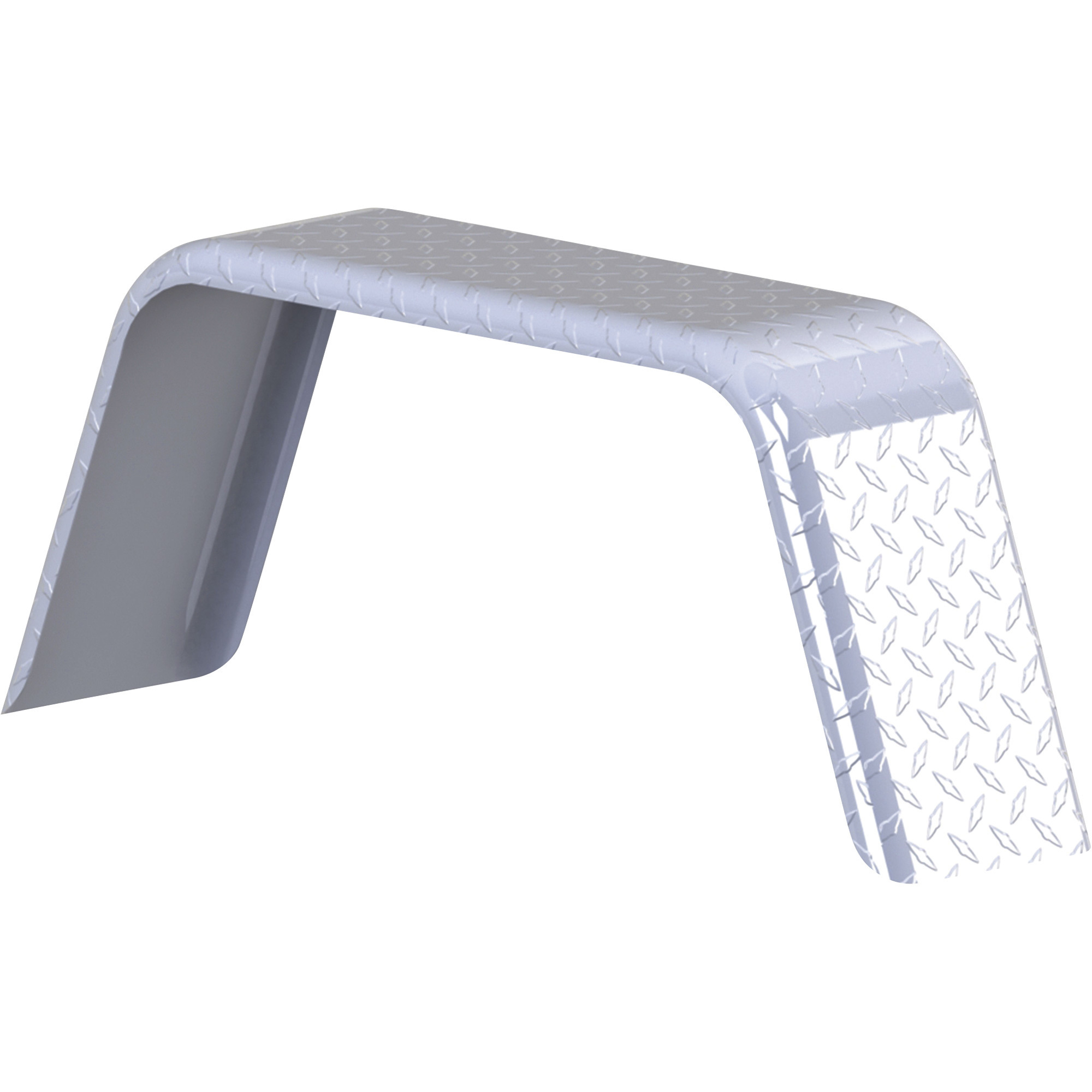 Tow Zone Jeep-Style Single Aluminum Tread Trailer Fender, Fits 13in.-15in. Tires, 32 5/8in. x 8in. x 13 1/2in.